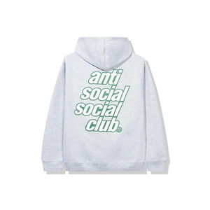 Anti Social Social Club Strawberry Slush Hoodie Pullover M Gray Green Spell Out